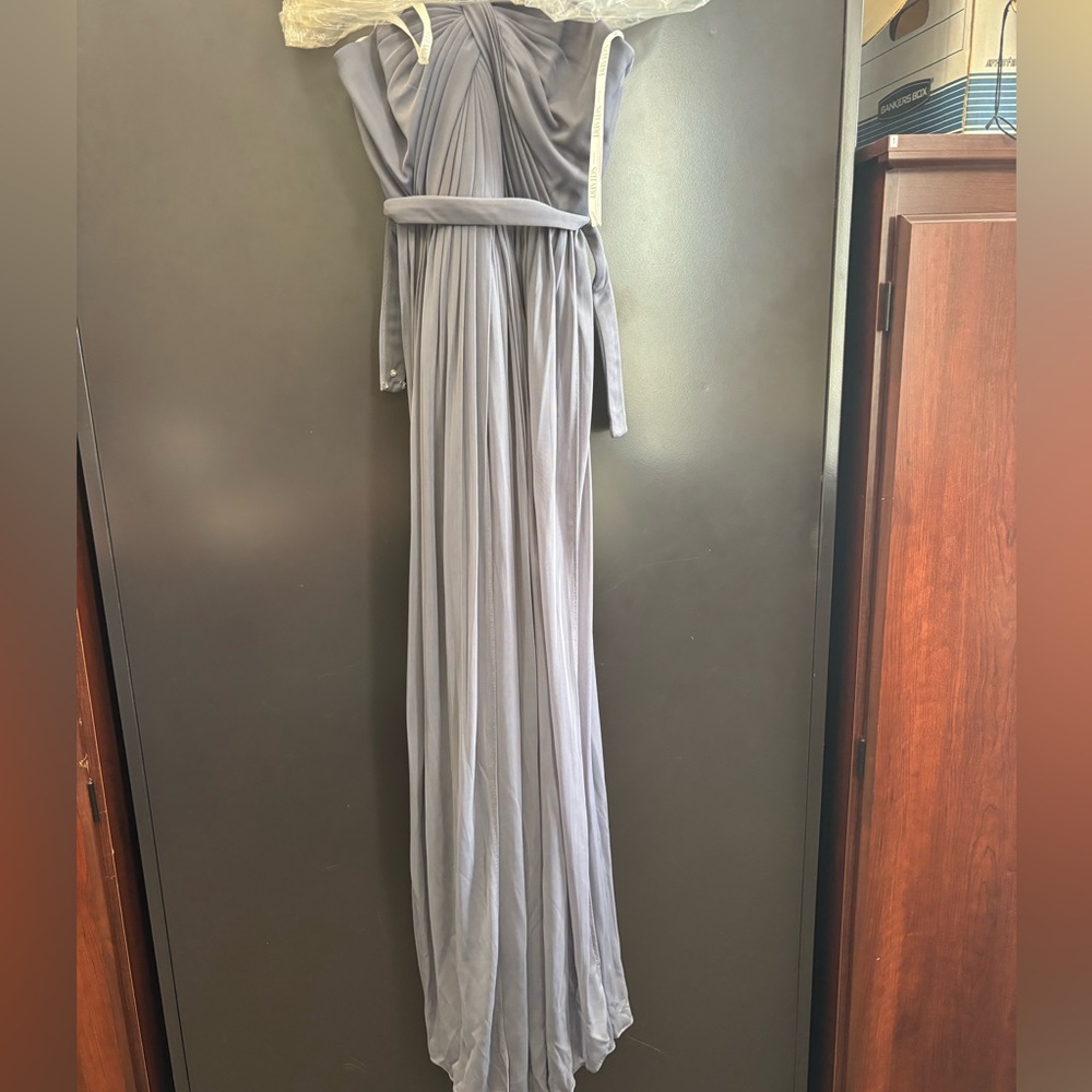 David’s bridal slate mesh strapless gown